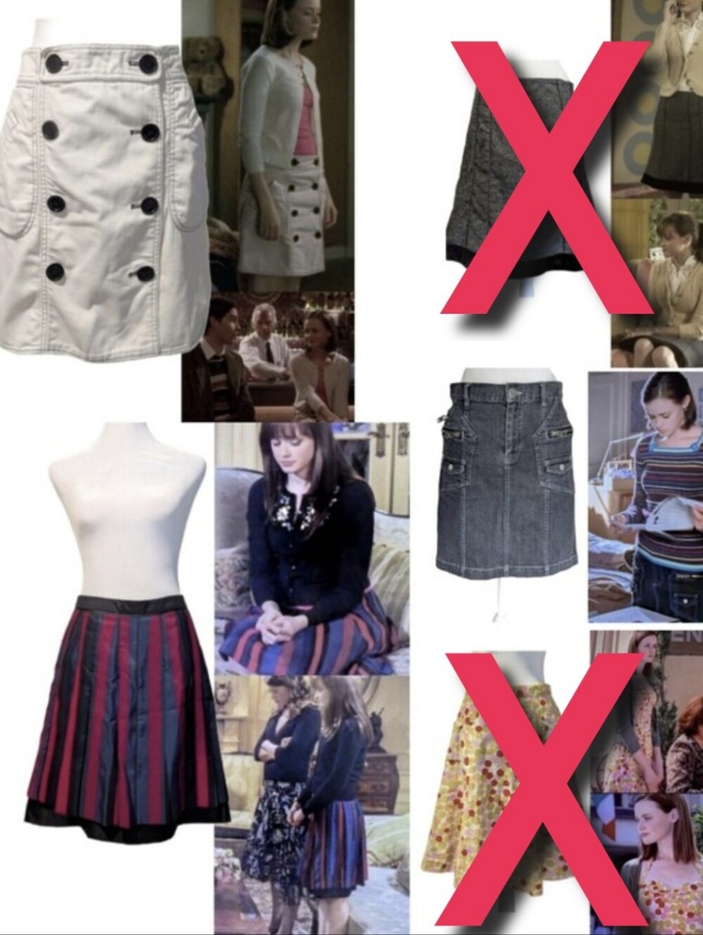 Rory Gilmore Skirt Collection Gilmore Girls Y2K ASO Screen Accurate Bundle